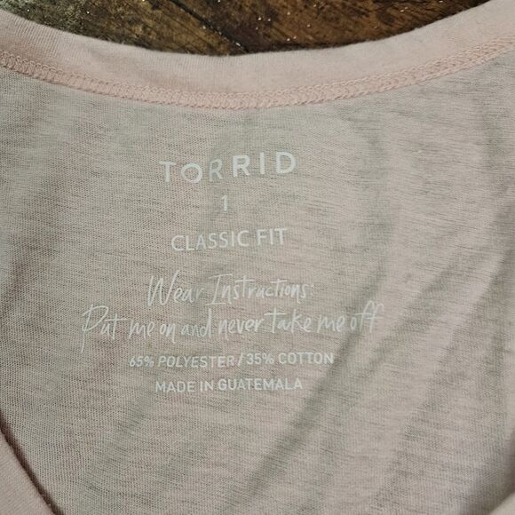 torrid Tops - light pink, short-sleeve Torrid Triblend Jersey V-Neck Tee